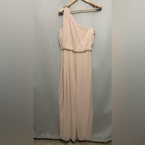 NWT Blush floor length one shoulder Adrianna Papell Gown